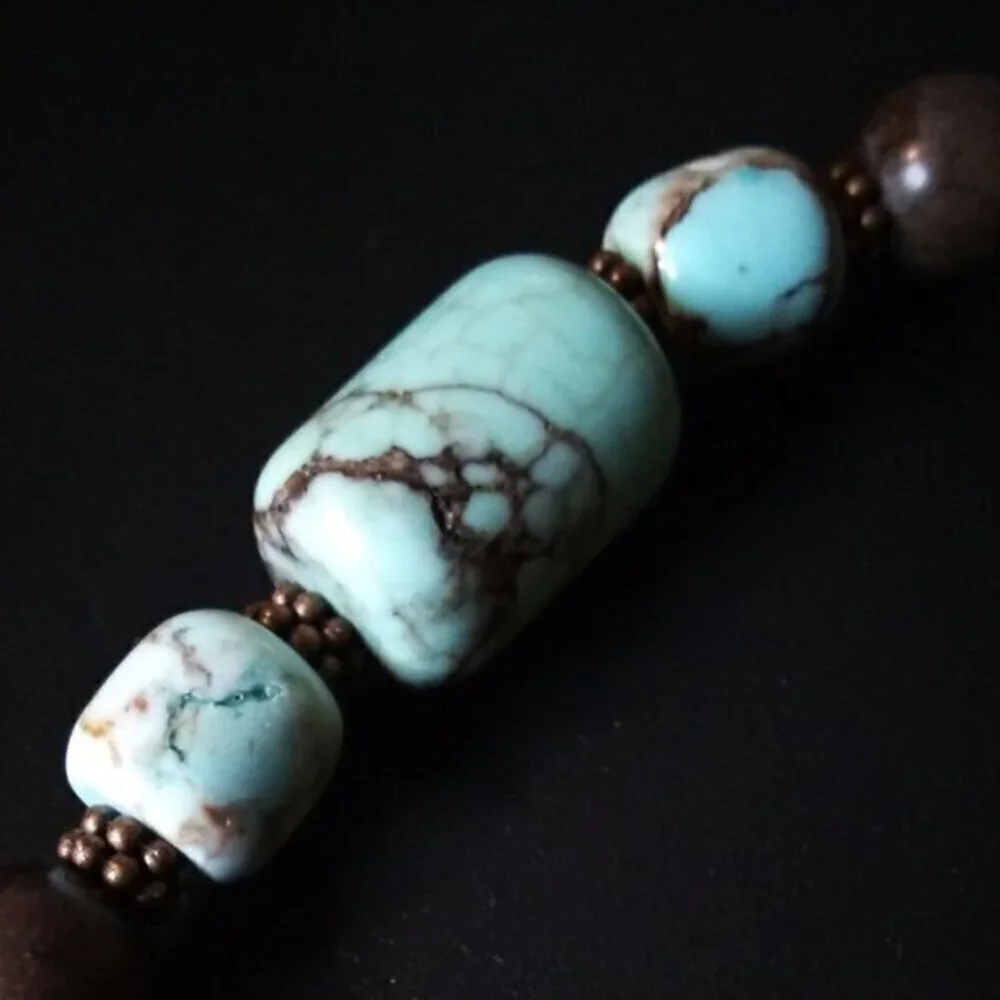 Boho & Southwest Influenced Flair! Earth Colors! Turquoise + Brown Howlite 7